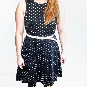 Nimi K Sleeveless swing tunic dress polka dot NWT